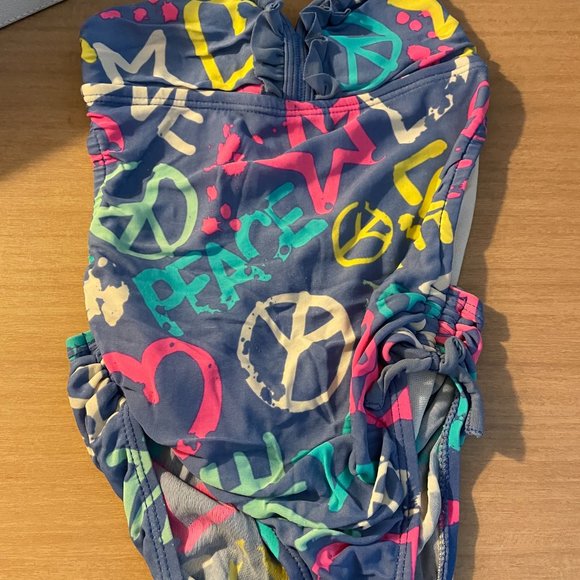 Girls 6x Small Swim Suit one piece Backless - Picture 4 of 5